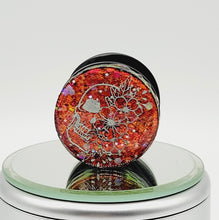 Load image into Gallery viewer, Color Shift Skull with Flowers Gothic Skull Phone Grip