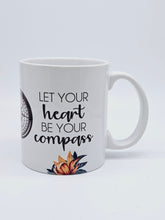 Load image into Gallery viewer, Let Your Heart Be Your Compass 11oz/15oz Coffee Mug: Cute Floral Ceramic Coffee Cup