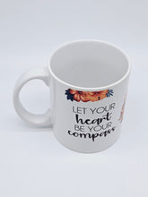 Load image into Gallery viewer, Let Your Heart Be Your Compass 11oz/15oz Coffee Mug: Cute Floral Ceramic Coffee Cup