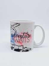Load image into Gallery viewer, 11oz/15oz Adventure Awaits Coffee Mug: Cute Ceramic Coffee Cup