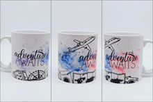 Load image into Gallery viewer, 11oz/15oz Adventure Awaits Coffee Mug: Cute Ceramic Coffee Cup