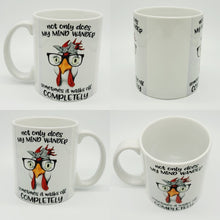 Load image into Gallery viewer, 11oz/15oz "Not Only Does My Mind Wander.." Funny Ceramic Coffee Mug