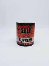 Load image into Gallery viewer, 11oz/15oz Dirty "Gulf" Motor Oil Can Coffee Mug: Vintage Oil Can Replica Coffee Mug (Two Styles)