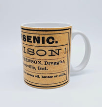 Load image into Gallery viewer, Arsenic Poison! Vintage Label Ceramic Coffee: 11oz/15oz Poison Coffee or Tea Cup