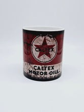 Load image into Gallery viewer, 11oz/15oz Dirty "Caltex" Motor Oil Can Coffee Mug: Vintage Oil Can Replica Coffee Mug