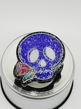 Load image into Gallery viewer, Purple Prism Cartoon Skull Phone Grip: Gothic Skull with Rose Phone Holder and Tablet Stand