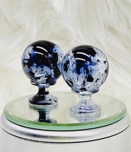 Load image into Gallery viewer, Epoxy Cabinet Pull Knobs with Navy and Black Flake