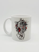 Load image into Gallery viewer, 11oz/15oz Skeleton With Roses Ceramic Coffee Mug: Skeleton Coffee Cup