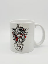 Load image into Gallery viewer, 11oz/15oz Skeleton With Roses Ceramic Coffee Mug: Skeleton Coffee Cup