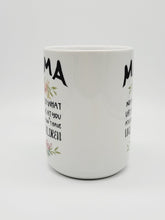 Load image into Gallery viewer, 11oz/15oz "Mom No Matter What Life Throws At You..." Funny Mothers Day Coffee Mug: Two Styles