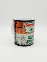 Load image into Gallery viewer, 11oz/15oz Dirty "Dino Dinolene Sinclair" Motor Oil Can Coffee Mug: Vintage Oil Can Replica Coffee Mug