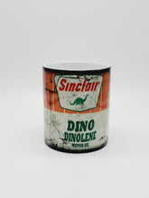 Load image into Gallery viewer, 11oz/15oz Dirty "Dino Dinolene Sinclair" Motor Oil Can Coffee Mug: Vintage Oil Can Replica Coffee Mug