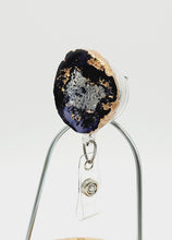 Load image into Gallery viewer, Epoxy Gold and Black Faux Geode Phone Grip: Faux Agate Phone Holder
