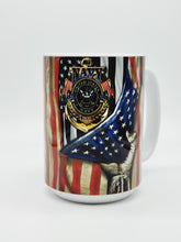 Load image into Gallery viewer, United States Navy Ceramic Coffee Mug: United States Military Coffee Cup US Flag