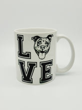 Load image into Gallery viewer, 11oz/15oz Pitbull "Love" Ceramic Coffee Mug: Dog Lovers Coffee Cup