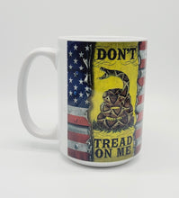 Load image into Gallery viewer, "Don't Tread On Me" Ceramic Coffee Mug: United States Military Coffee Cup