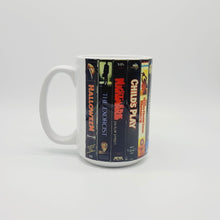 Load image into Gallery viewer, Classic VHS Horror Movie Ceramic Coffee Mug