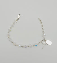 Load image into Gallery viewer, Sterling Silver Aurora Borealis Baptism, Christening or First Communion Bracelet