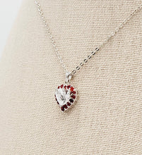 Load image into Gallery viewer, Sterling Silver 5mm CZ Heart Pendant Necklace on a 16" Chain