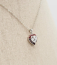Load image into Gallery viewer, Sterling Silver 5mm CZ Heart Pendant Necklace on a 16" Chain