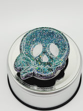 Load image into Gallery viewer, Green and Purple Prism Cartoon Skull Phone Grip: Gothic Skull with Rose Phone Holder and Tablet Stand