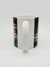 Load image into Gallery viewer, USA Flag and Military Boots Ceramic Coffee Mug: United States Military Coffee Cup