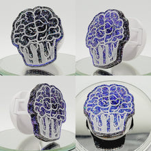 Load image into Gallery viewer, Gothic Purple Prism Brain Cupcakes: Goth Purple Epoxy Cupcake Phone Holder and Tablet Stand