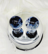 Load image into Gallery viewer, Epoxy Cabinet Pull Knobs with Navy and Black Flake