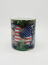 Load image into Gallery viewer, USA Flag and Military Boots Ceramic Coffee Mug: United States Military Coffee Cup
