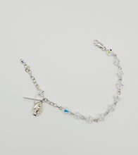 Load image into Gallery viewer, Sterling Silver Aurora Borealis Baptism, Christening or First Communion Bracelet