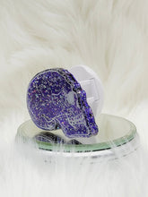 Load image into Gallery viewer, Purple Holographic Gothic Skull Phone Grip