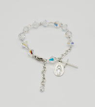 Load image into Gallery viewer, Sterling Silver Aurora Borealis Baptism, Christening or First Communion Bracelet