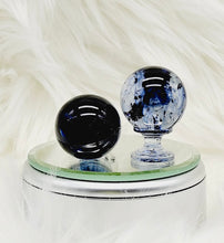 Load image into Gallery viewer, Epoxy Cabinet Pull Knobs with Navy and Black Flake