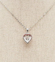 Load image into Gallery viewer, Sterling Silver 5mm CZ Heart Pendant Necklace on a 16" Chain
