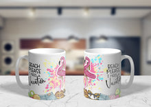 Load image into Gallery viewer, 11oz/15oz Beach Please Coffee Mug: Cute Ceramic Beach Coffee Cup