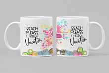 Load image into Gallery viewer, 11oz/15oz Beach Please Coffee Mug: Cute Ceramic Beach Coffee Cup