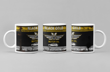 Load image into Gallery viewer, 11oz/15oz Dirty "Black and Gold" Motor Oil Can Coffee Mug: Vintage Oil Can Replica Coffee Mug