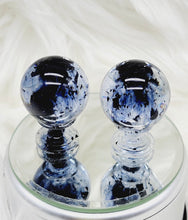 Load image into Gallery viewer, Epoxy Cabinet Pull Knobs with Navy and Black Flake
