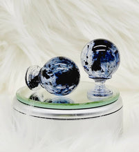 Load image into Gallery viewer, Epoxy Cabinet Pull Knobs with Navy and Black Flake