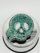 Load image into Gallery viewer, Green and Purple Prism Cartoon Skull Phone Grip: Gothic Skull with Rose Phone Holder and Tablet Stand