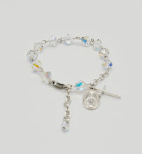 Load image into Gallery viewer, Sterling Silver Aurora Borealis Baptism, Christening or First Communion Bracelet
