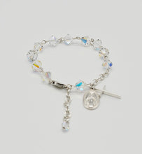 Load image into Gallery viewer, Sterling Silver Aurora Borealis Baptism, Christening or First Communion Bracelet