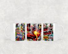 Load image into Gallery viewer, 11oz/15oz Super Hero Comic Strip Coffee Mug: Custom Super Hero Coffee Cup Multiple Style Options