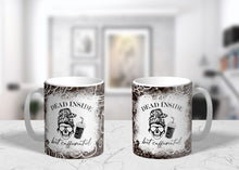 Load image into Gallery viewer, "Dead But Caffeinated" Ceramic Skull Coffee Mug