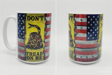 Load image into Gallery viewer, "Don't Tread On Me" Ceramic Coffee Mug: United States Military Coffee Cup