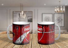 Load image into Gallery viewer, 11oz/15oz Dirty "Ducati" Coffee Mug: Custom Dirty Automotive Coffee Cup