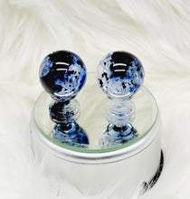 Load image into Gallery viewer, Epoxy Cabinet Pull Knobs with Navy and Black Flake