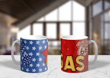 Load image into Gallery viewer, 11oz/15oz Ceramic Retro "Gas Route 66" Classic Automotive Coffee Cup
