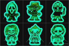 Load image into Gallery viewer, Glow in the Dark Horror Cartoon Retractable Badge Reel