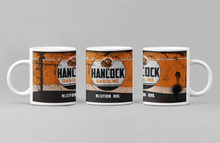 Load image into Gallery viewer, 11oz/15oz Dirty "Hancock" Motor Oil Can Coffee Mug: Vintage Oil Can Replica Coffee Mug